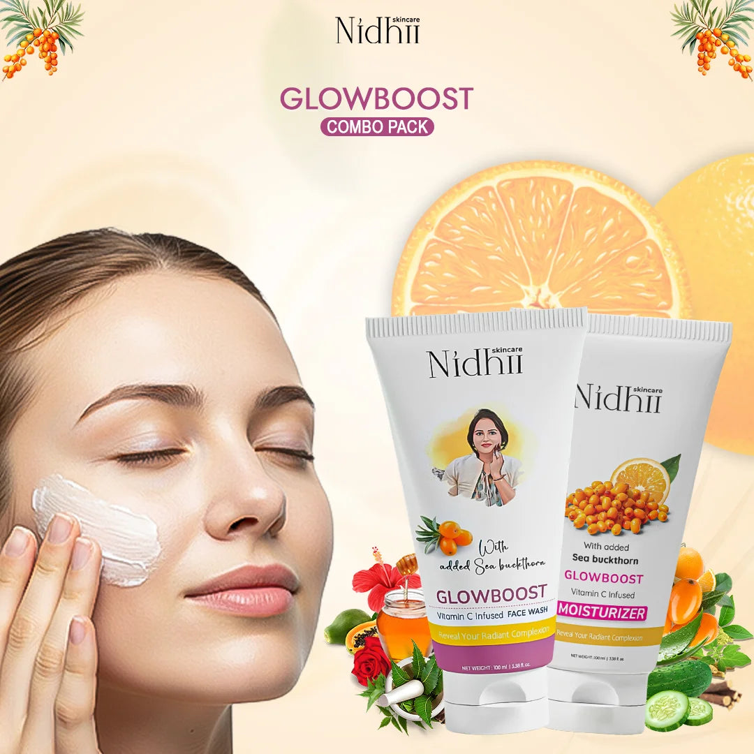 Nidhii Skincare GlowBoost Vitamin C Facewash + Glowboost Vitamin C Infused Moisturizer Combo