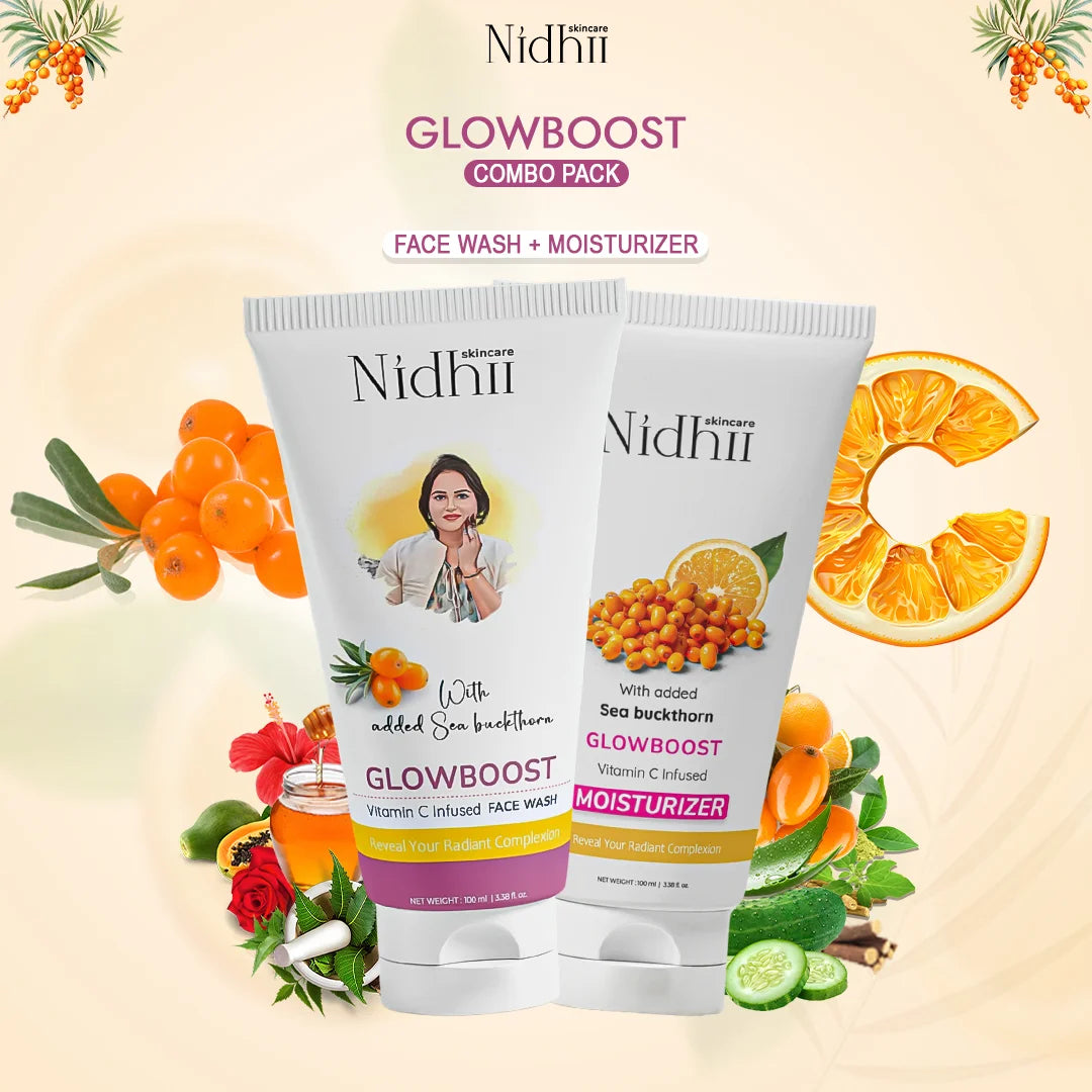 Nidhii Skincare GlowBoost Vitamin C Facewash + Glowboost Vitamin C Infused Moisturizer Combo