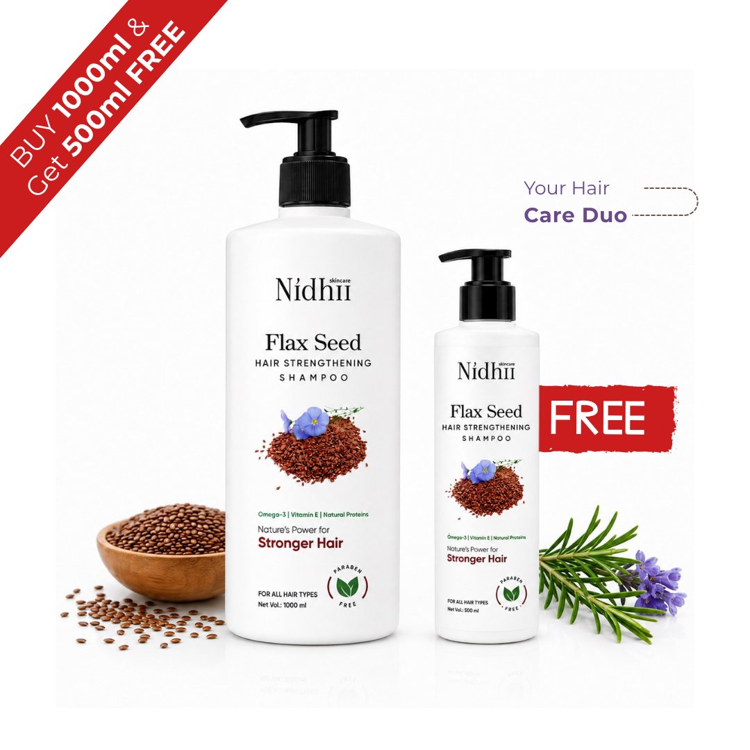 Flaxseed Hair Strengthening Shampoo 1000ml + 500ml FREE | Hair Fall & Breakage Control | Family Value Pack