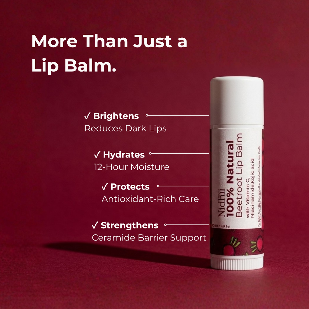 Nidhii Skincare Beetroot Lip Balm with SPF 50 PA++++ I 4.5g
