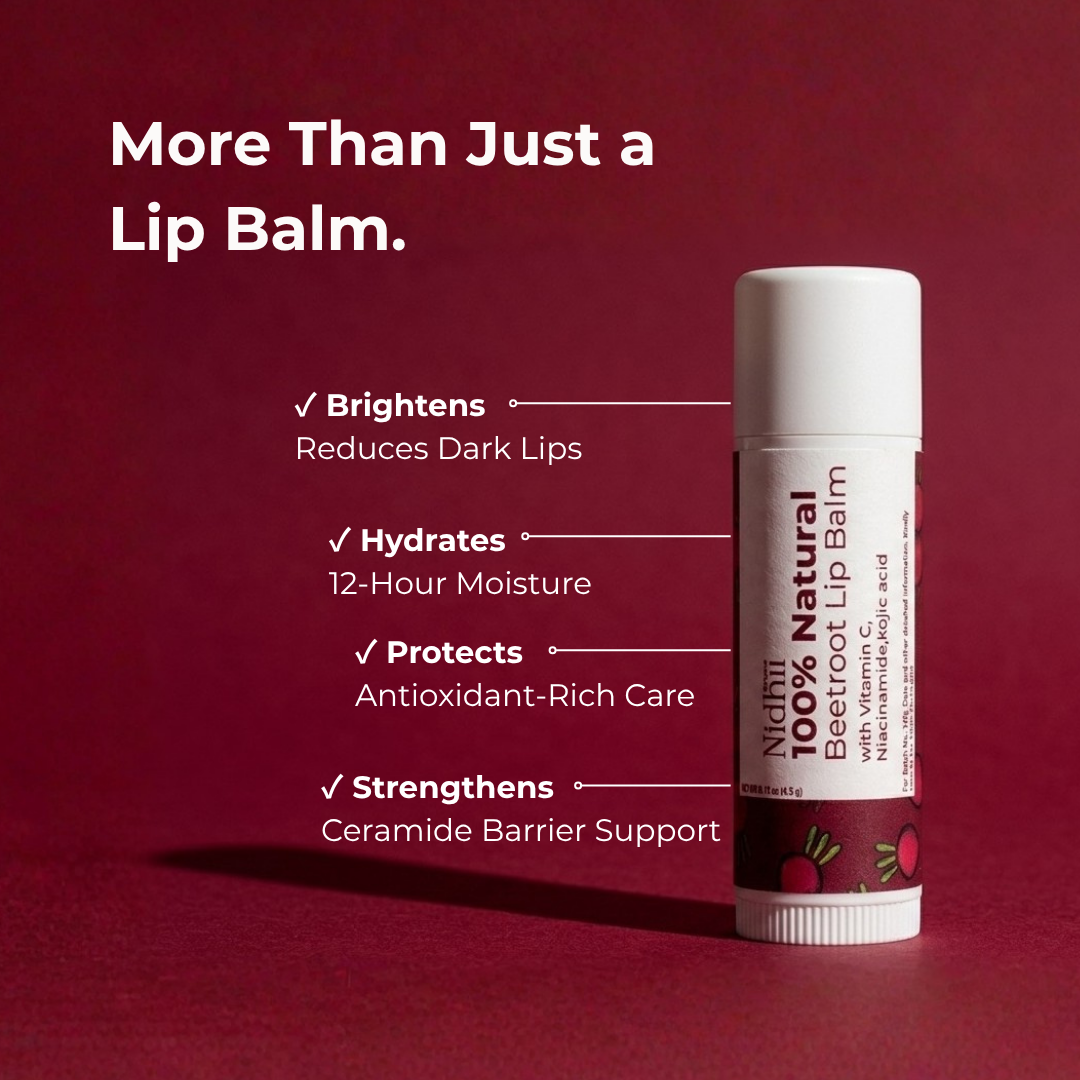 Nidhii Skincare Beetroot Lip Balm with SPF 50 PA++++ I 4.5g