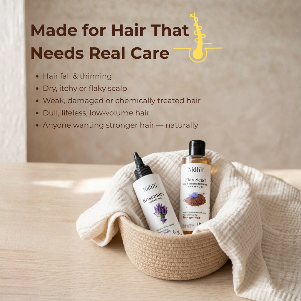 Flax seed Shampoo + Rosemary Herbal Oil combo