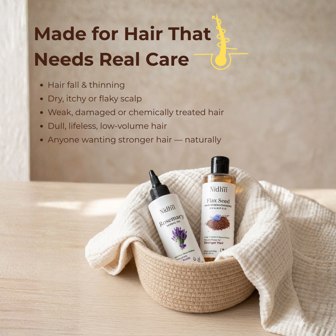 Flax seed Shampoo + Rosemary Herbal Oil combo