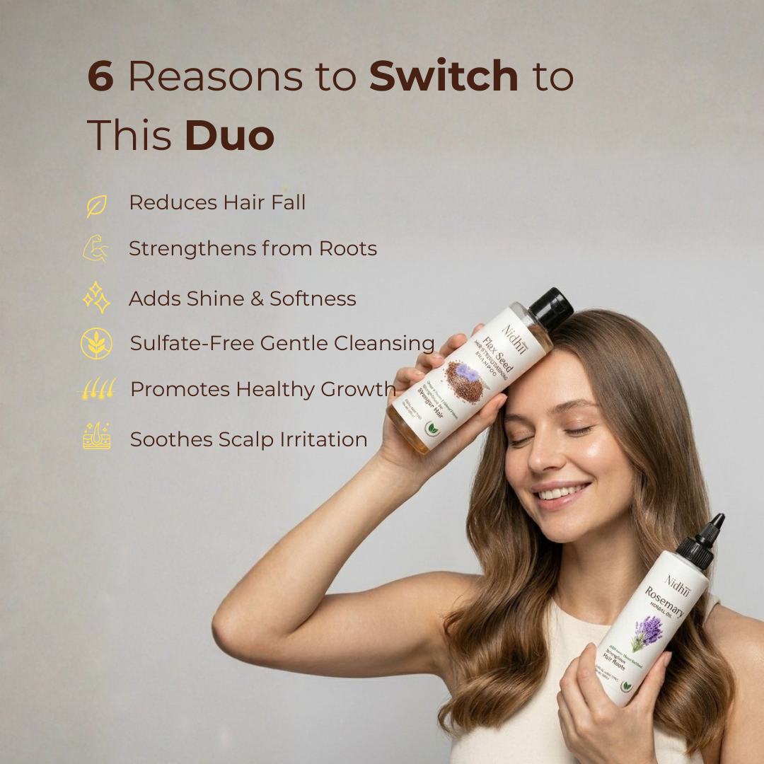 Flax seed Shampoo + Rosemary Herbal Oil combo