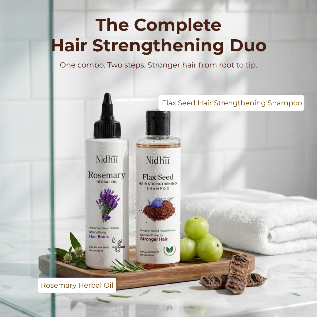 Flax seed Shampoo + Rosemary Herbal Oil combo
