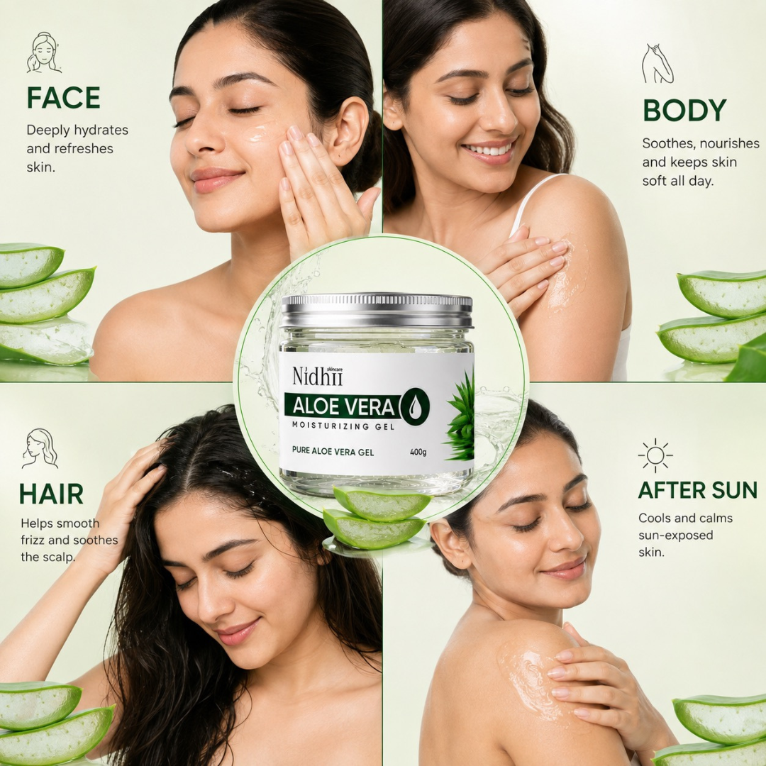 Nidhii Aloe Vera Moisturising Gel with Vitamin E – 400 g