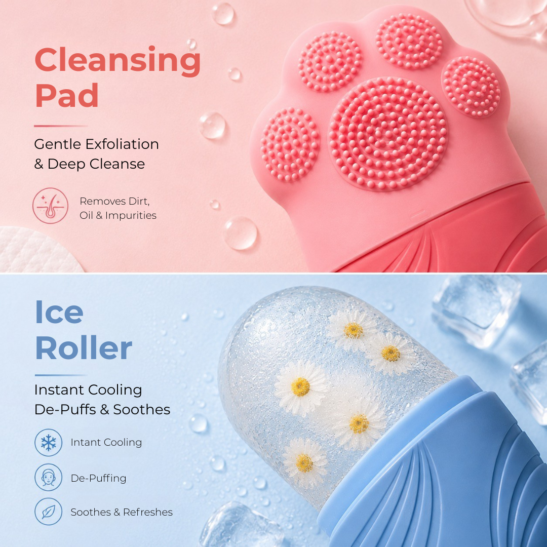 Facial Ice Roller | Reduces Puffiness, Redness & Depuffs Skin