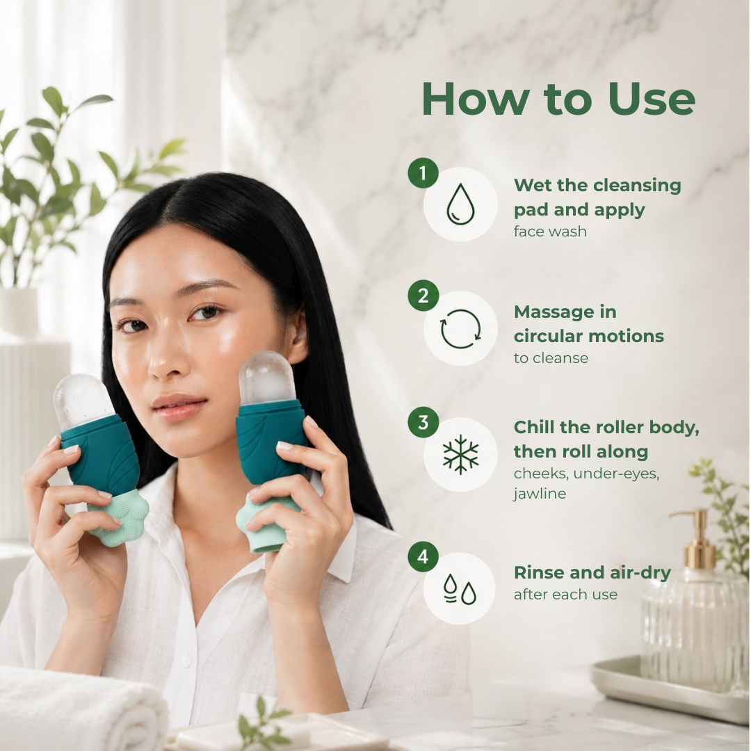 Facial Ice Roller | Reduces Puffiness, Redness & Depuffs Skin