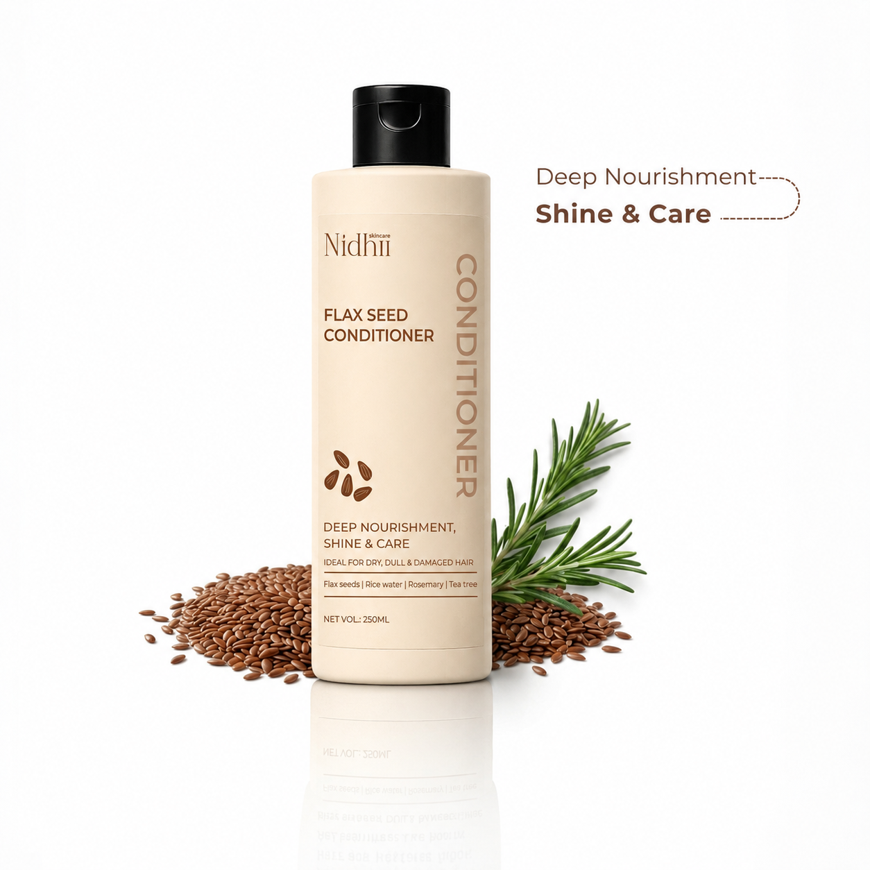 Flax Seed Conditioner | Reduces Frizz & Strengthens Hair with Rice Water (250ml)
