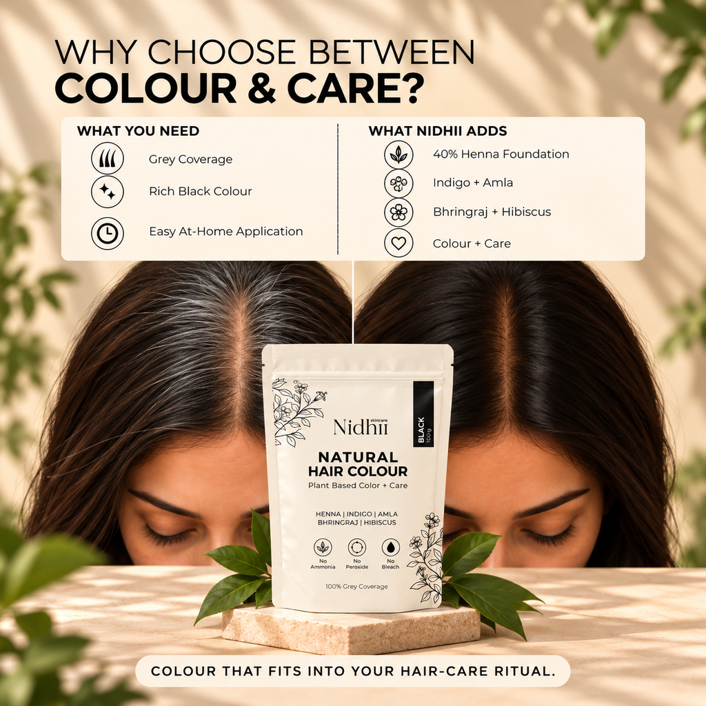 Natural Black Hair Colour for 100% Grey Coverage | Henna, Indigo, Amla, Bhringraj & Hibiscus | 100g