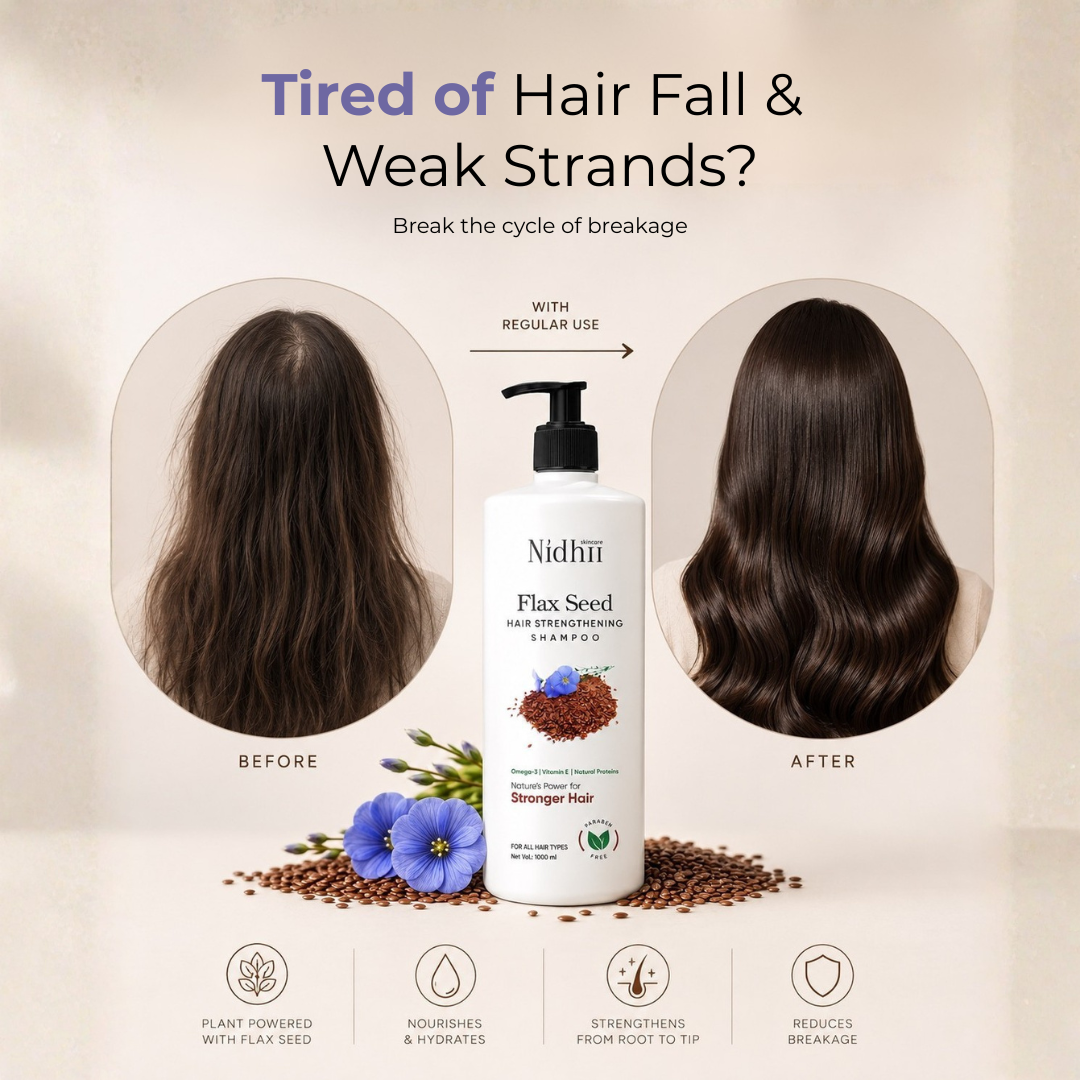 Flaxseed Hair Strengthening Shampoo 1000ml + 500ml FREE | Hair Fall & Breakage Control | Family Value Pack