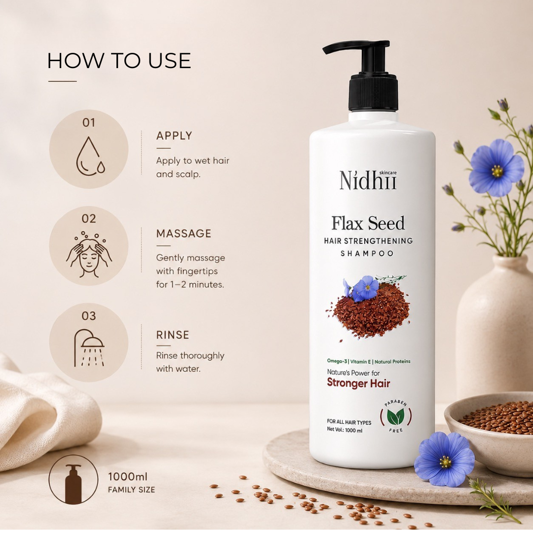 Flaxseed Hair Strengthening Shampoo 1000ml | Helps Reduce Hair Fall & Breakage | For Stronger, Healthier Hair