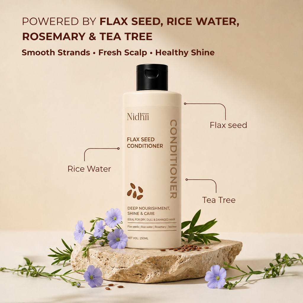 Flax Seed Conditioner | Reduces Frizz & Strengthens Hair with Rice Water (250ml)