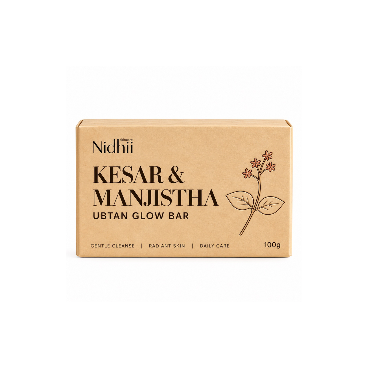 Kesar + Manjistha Daily Glow Bar | Everyday Cleansing for Fresh, Radiant-Looking Skin | 100g
