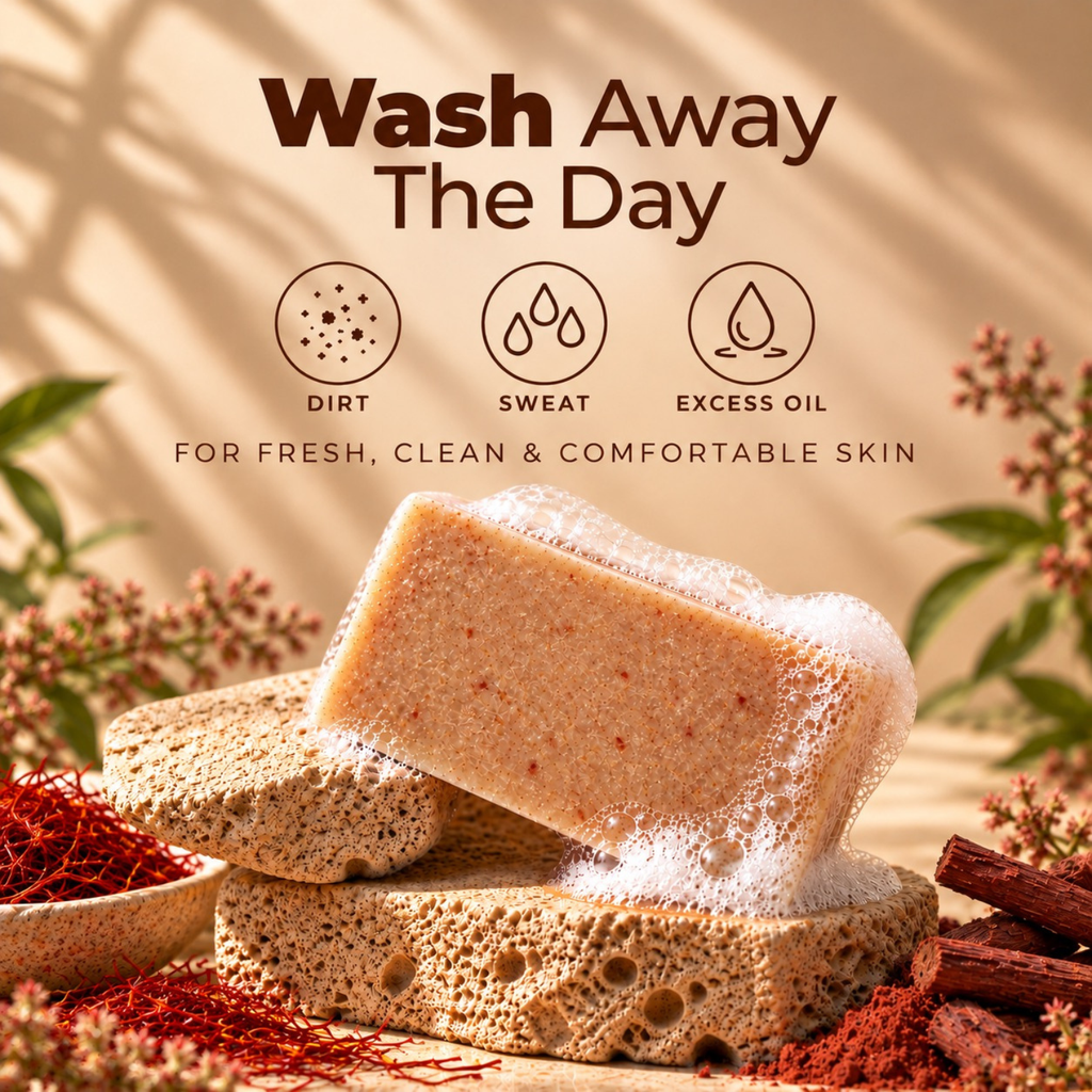 Kesar + Manjistha Daily Glow Bar | Everyday Cleansing for Fresh, Radiant-Looking Skin | 100g
