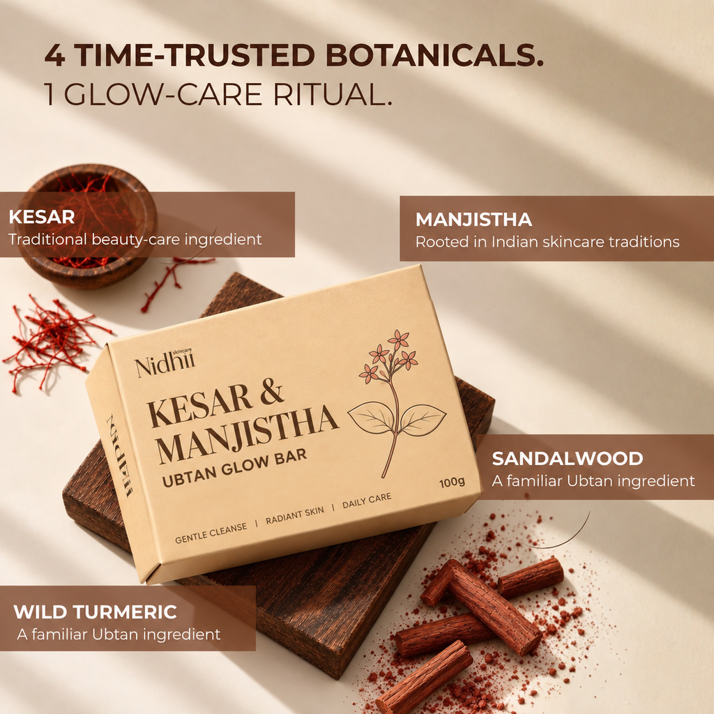 Kesar + Manjistha Daily Glow Bar | Everyday Cleansing for Fresh, Radiant-Looking Skin | 100g