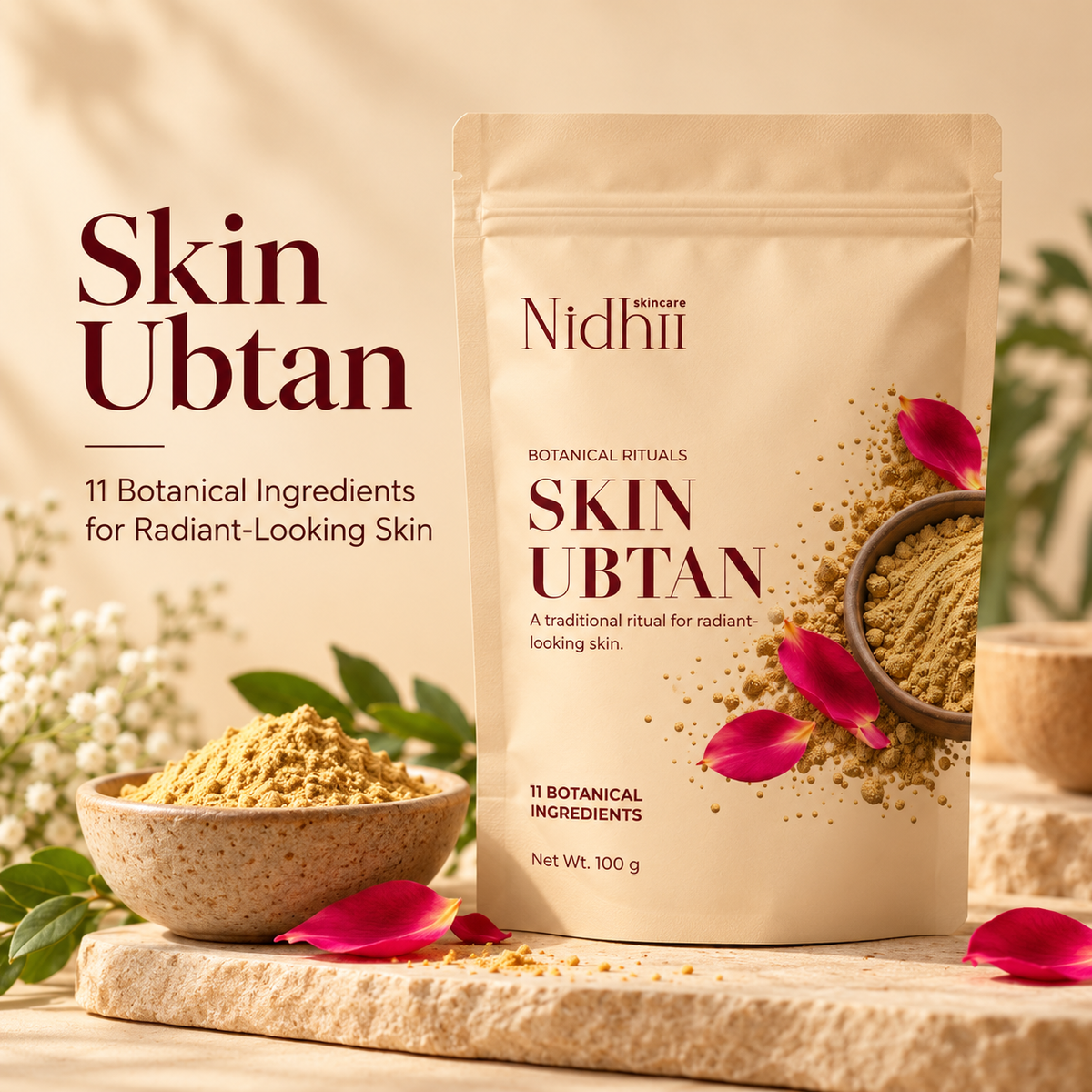 Skin Ubtan | 11 Botanical Ingredients for Radiant-Looking Skin | 100 g
