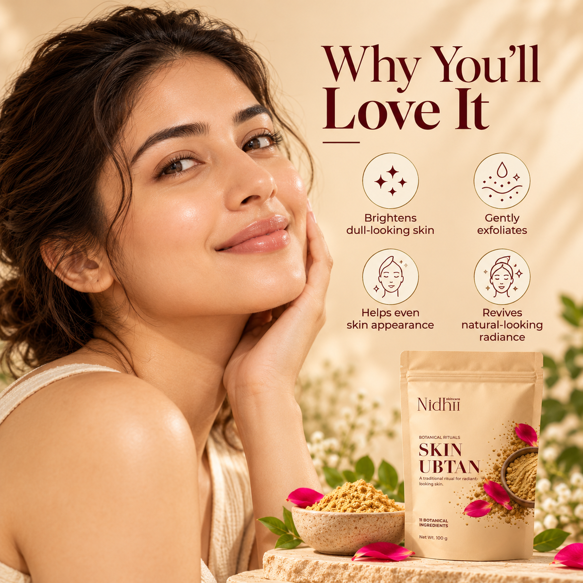 Skin Ubtan | 11 Botanical Ingredients for Radiant-Looking Skin | 100 g