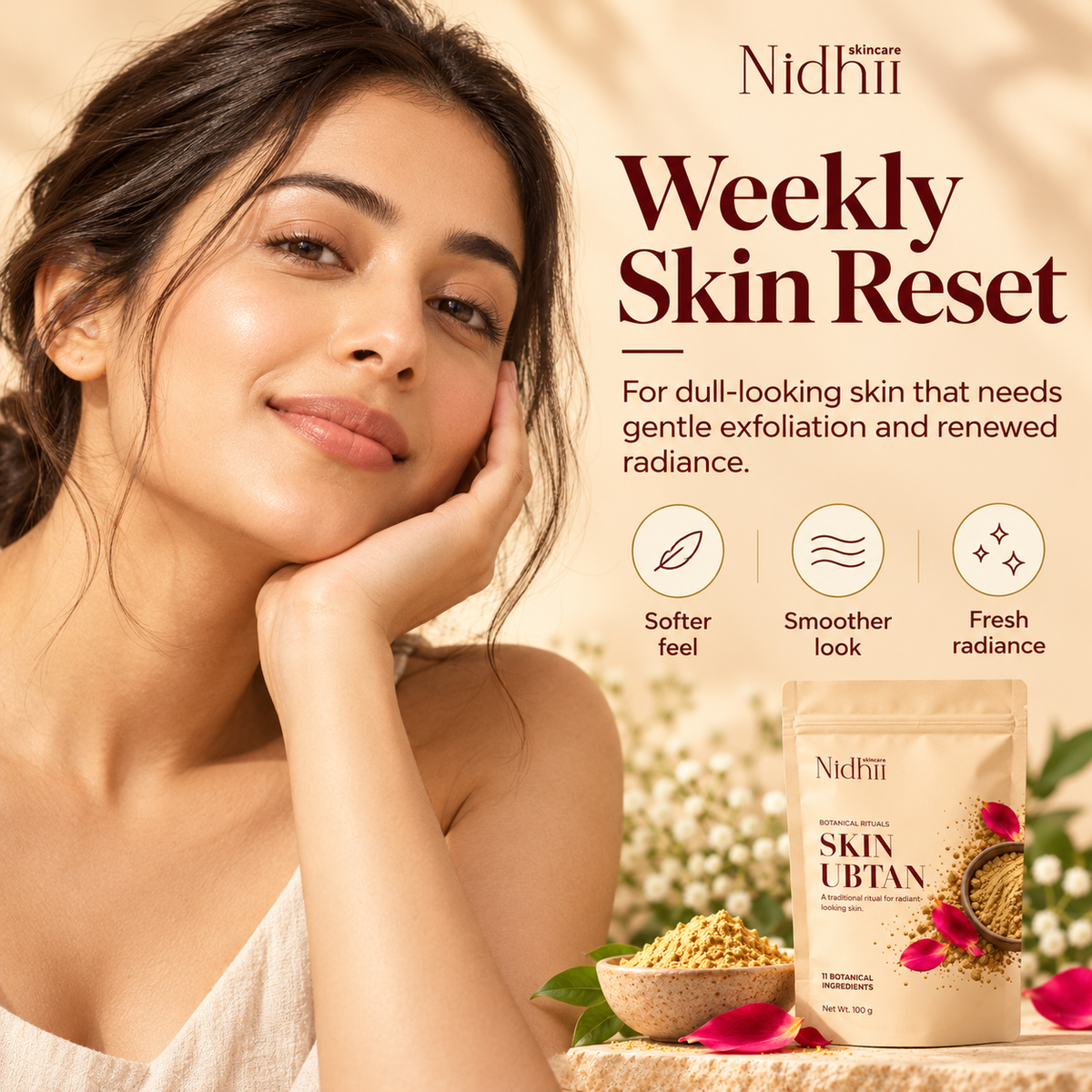 Skin Ubtan | 11 Botanical Ingredients for Radiant-Looking Skin | 100 g