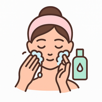 Gently massage on face in circular motions. 