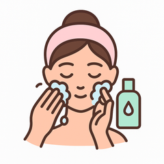 Cleanse your face thoroughly with a gentle facewash