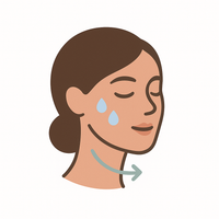 Wet your face with water. 