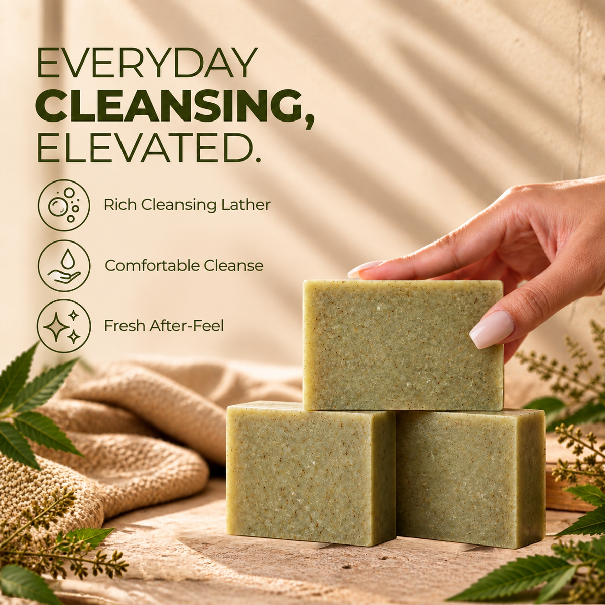 Neem + Tulsi Daily Skin Bar | Everyday Cleansing for Fresh, Clean Skin | 100g