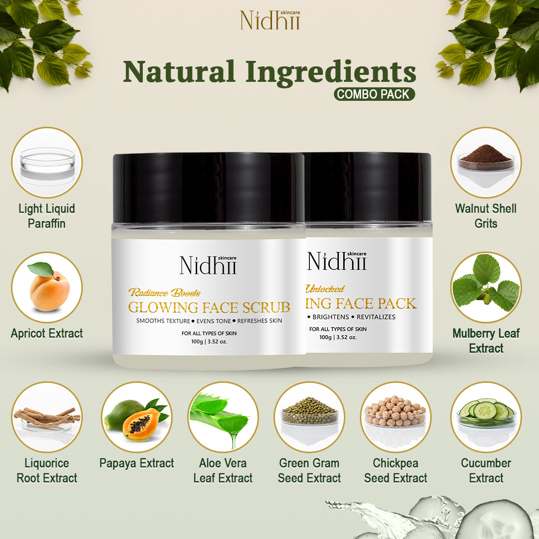 Skin Glow Face Pack & Glowing Face Scrub combo