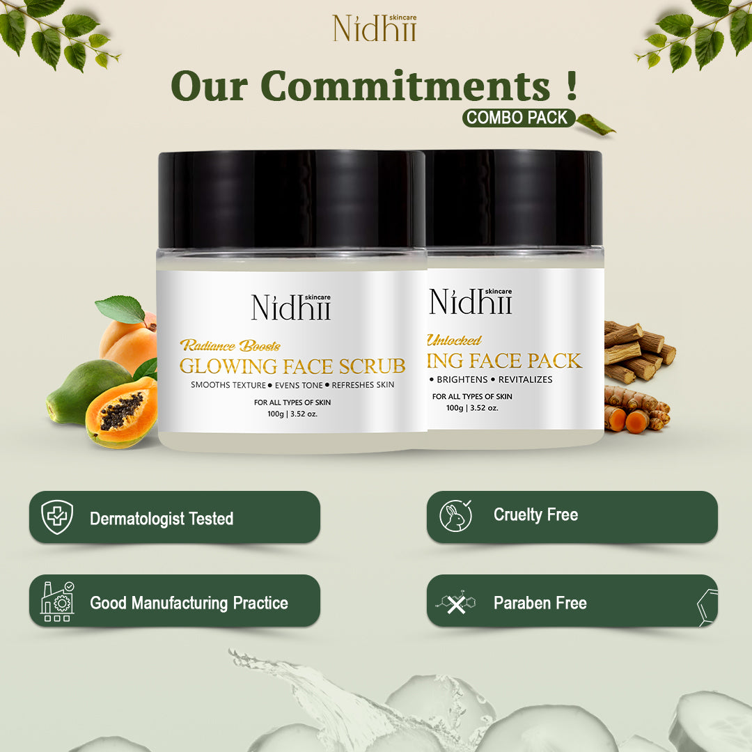 Skin Glow Face Pack & Glowing Face Scrub combo