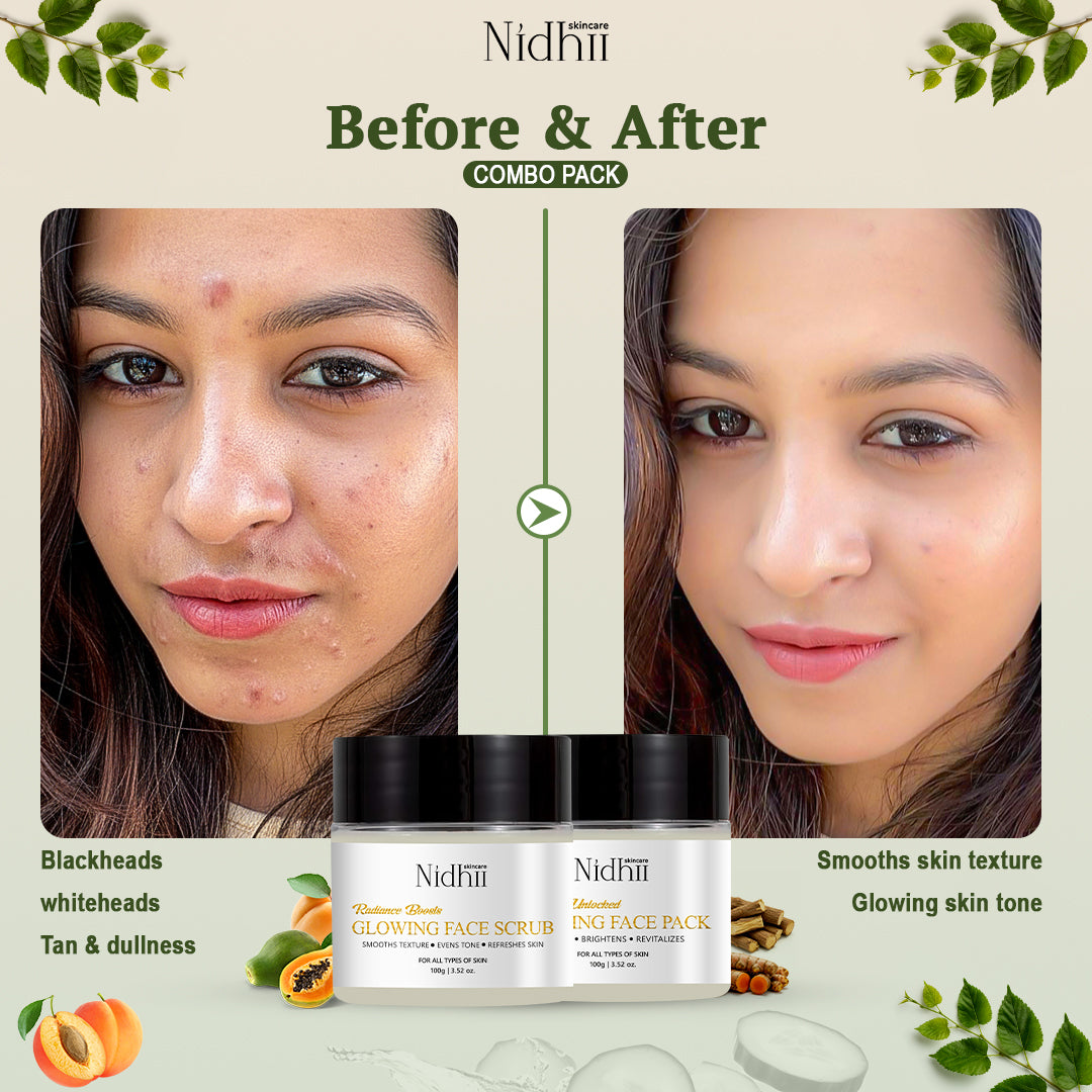 Skin Glow Face Pack & Glowing Face Scrub combo