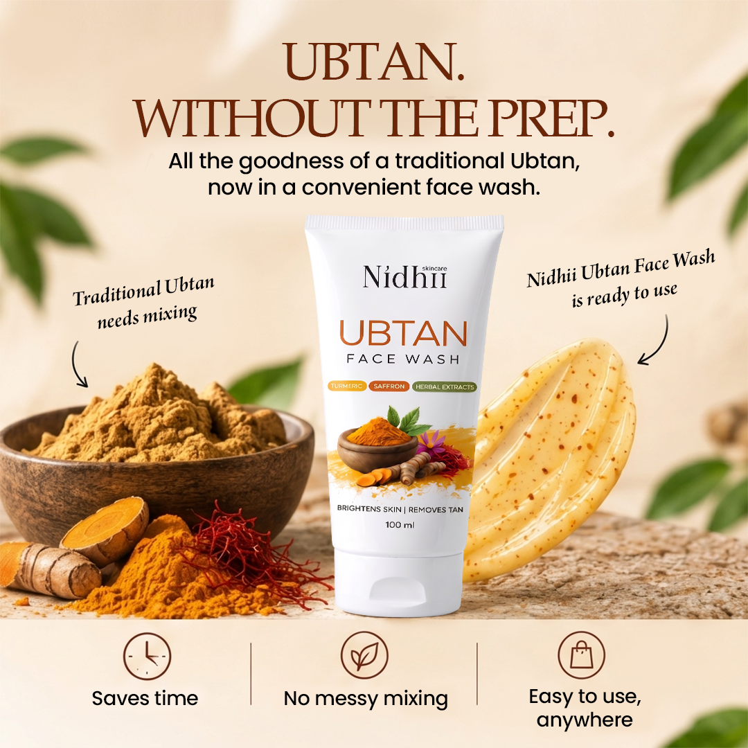 Ubtan De-Tan Face Wash | Gentle Brightening with Saffron & Licorice (100ml)
