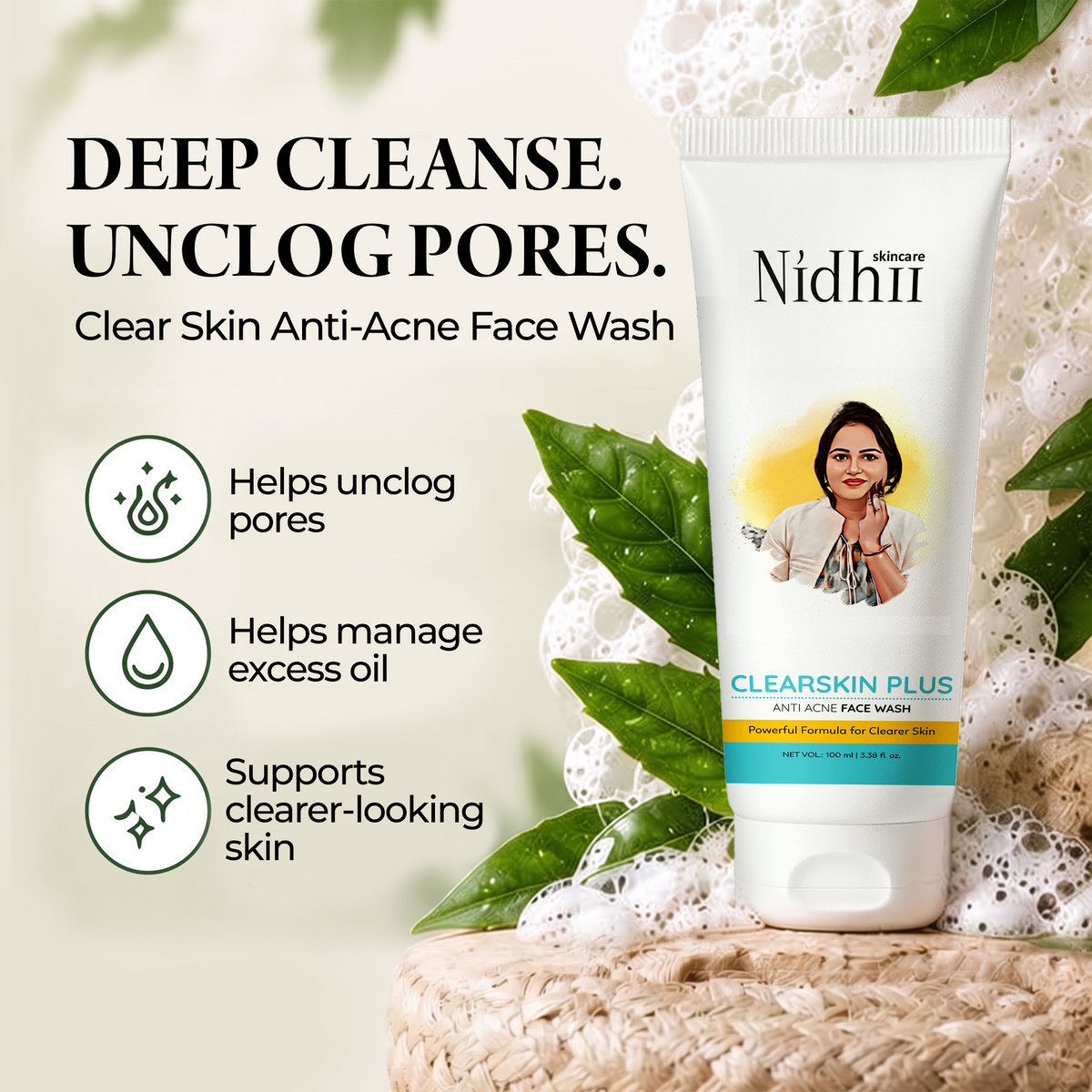 Anti-Acne Skincare Routine Bundle | Face Wash + Aloe Vera Gel + Mineral Sunscreen SPF 50PA++++ Sunscreen