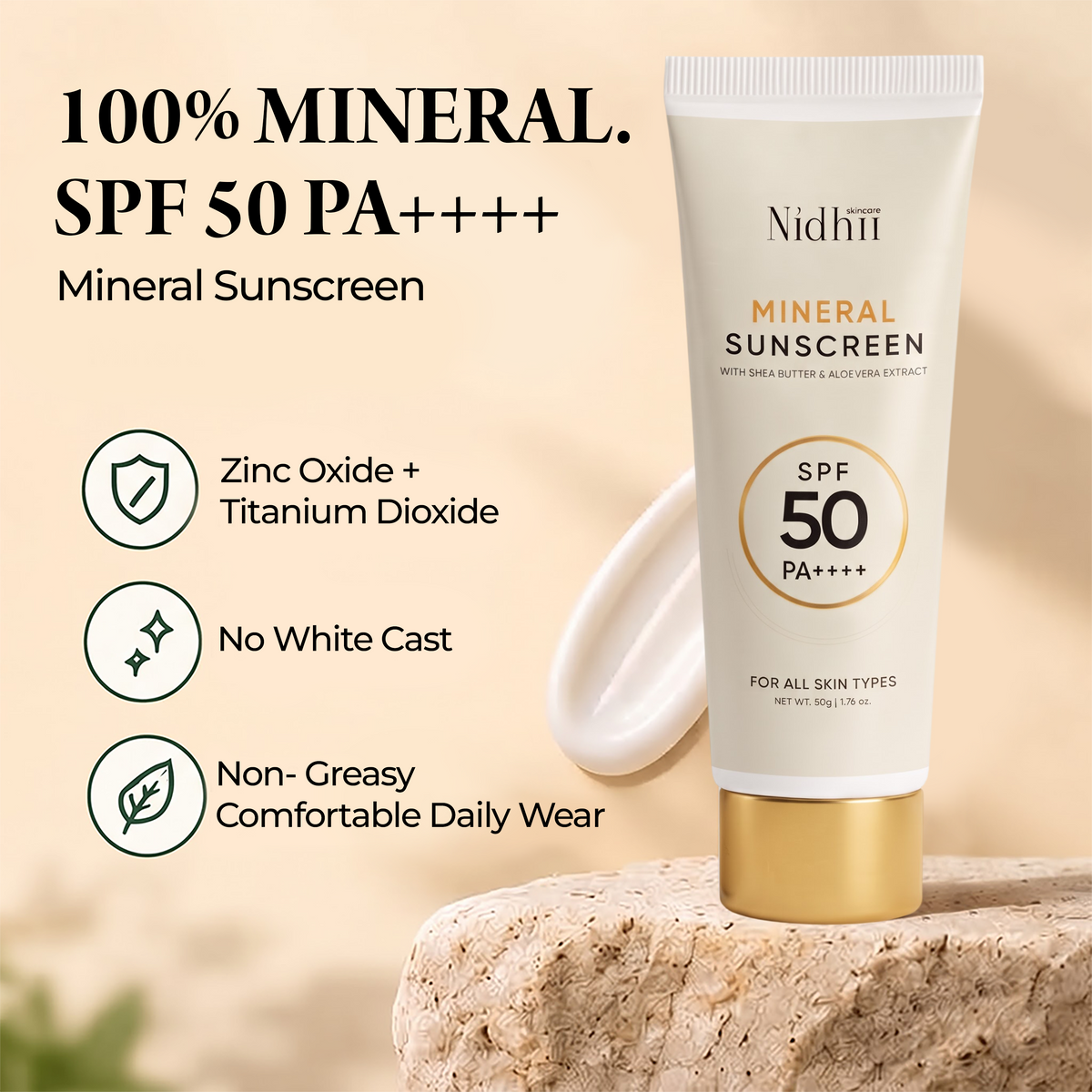 Anti-Acne Skincare Routine Bundle | Face Wash + Aloe Vera Gel + Mineral Sunscreen SPF 50PA++++ Sunscreen