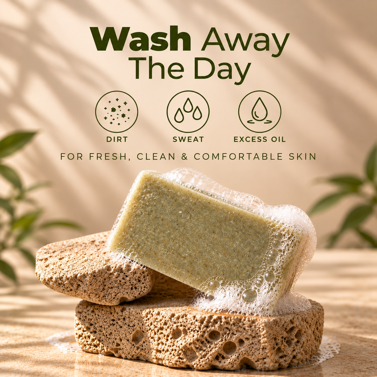 Neem + Tulsi Daily Skin Bar | Everyday Cleansing for Fresh, Clean Skin | 100g