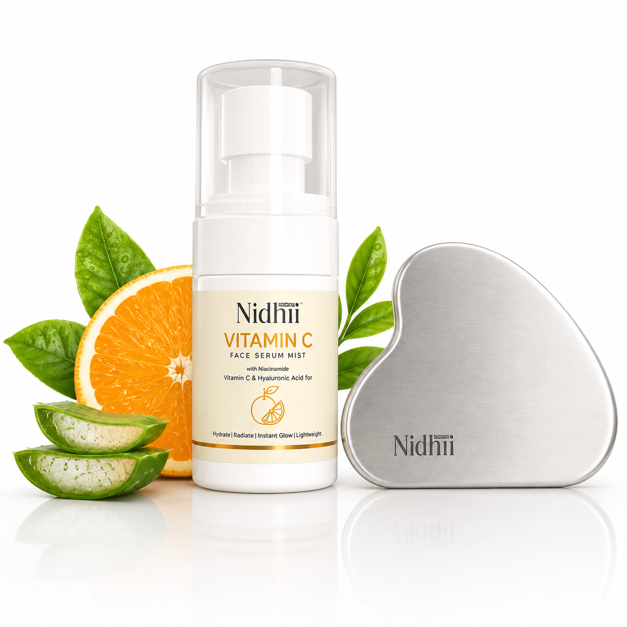 Vitamin C Face Serum + Gua Sha Combo | Brightening & Face Sculpting Routine | All Skin Types