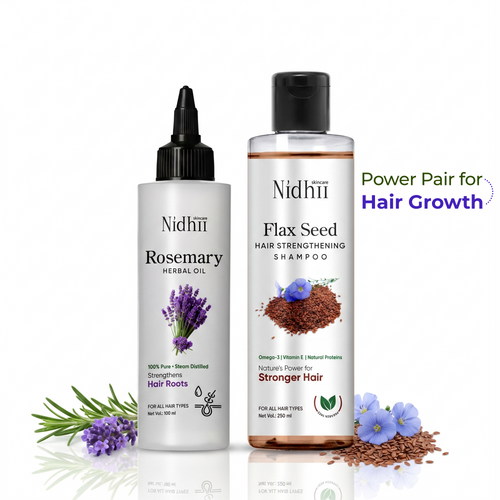 Flax seed Shampoo + Rosemary Herbal Oil combo
