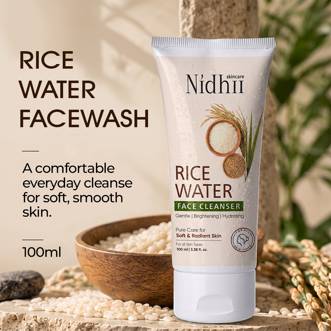 Rice Water Glass Skin Cleanser | With 1% Niacinamide & Vitamin E for Cucumber Extract - 100ml