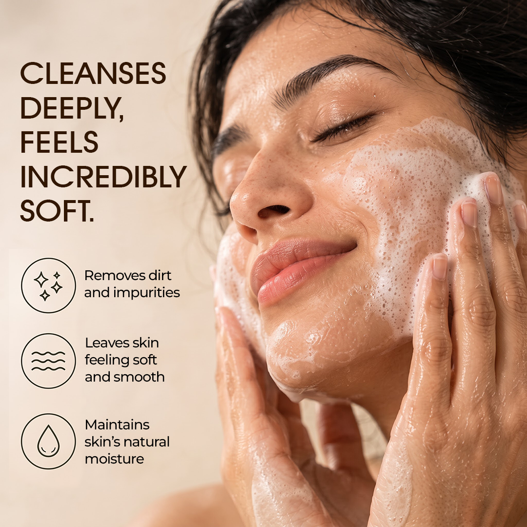 Rice Water Glass Skin Cleanser | With 1% Niacinamide & Vitamin E for Cucumber Extract - 100ml