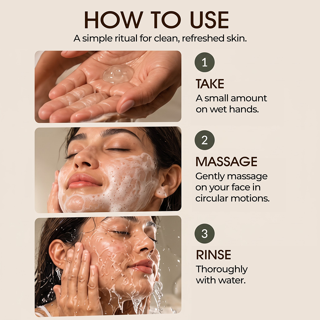 Rice Water Glass Skin Cleanser | With 1% Niacinamide & Vitamin E for Cucumber Extract - 100ml