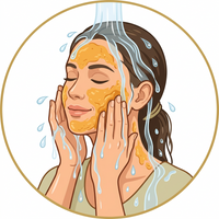RINSE - Wet skin, massage gently and rinse thoroughly.